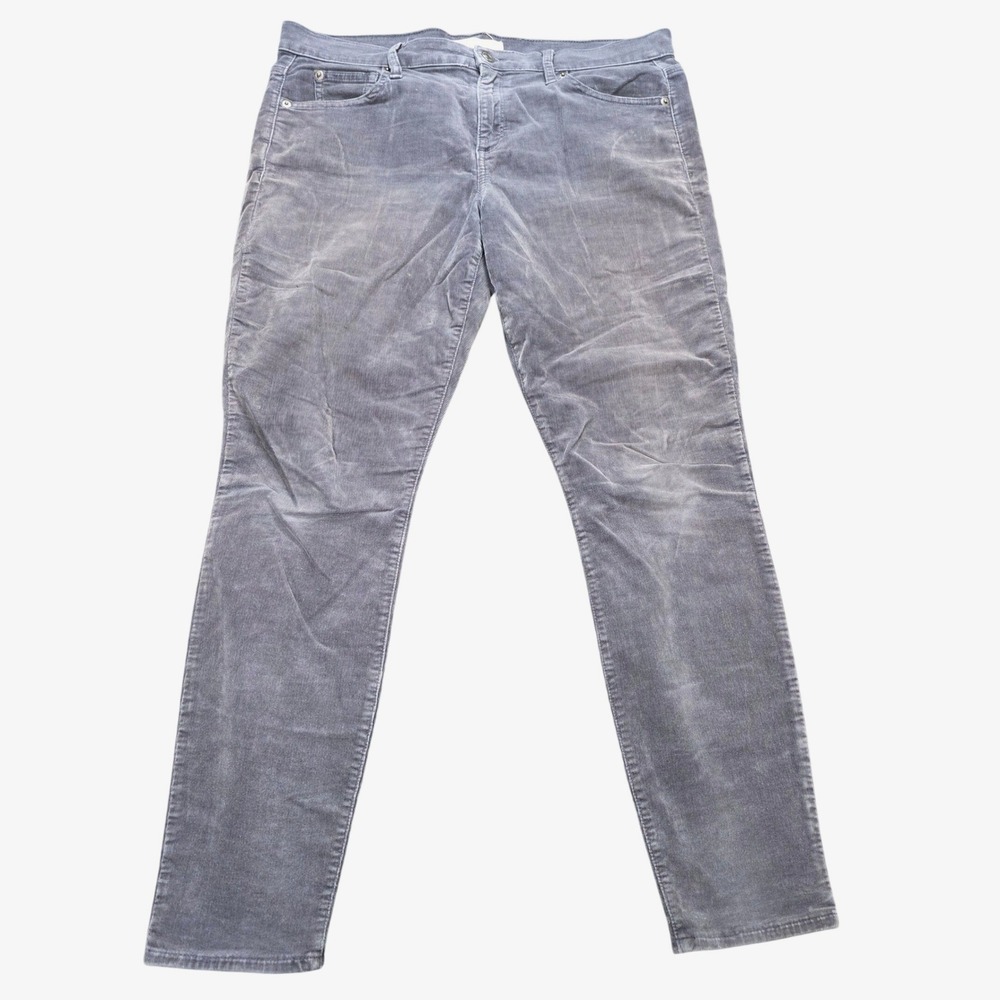 Gap 1969 True Skinny Corduroy Pants Women's Size 32 Regular Blue Gray Stretch